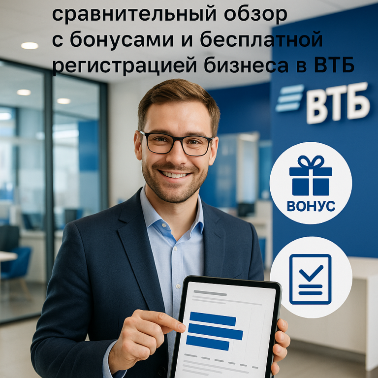 Лучшие тарифы РКО для ИП в 2025 году: сравнительный обзор с бонусами и бесплатной регистрацией бизнеса в ВТБ