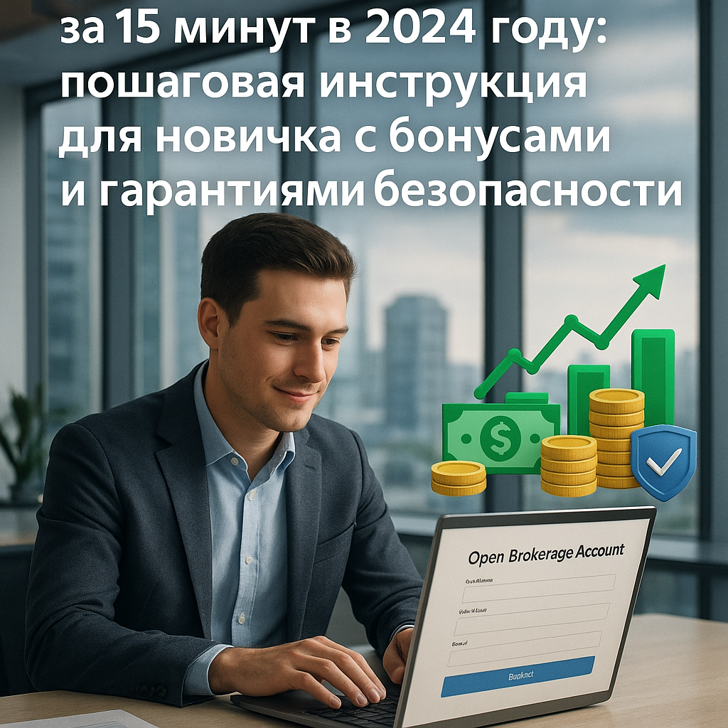 Как открыть брокерский счет за 15 минут в 2024 году: пошаговая инструкция для новичка с бонусами и гарантиями безопасности