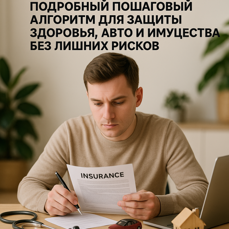 Как выбрать страхование новичку: подробный пошаговый алгоритм для защиты здоровья, авто и имущества без лишних рисков