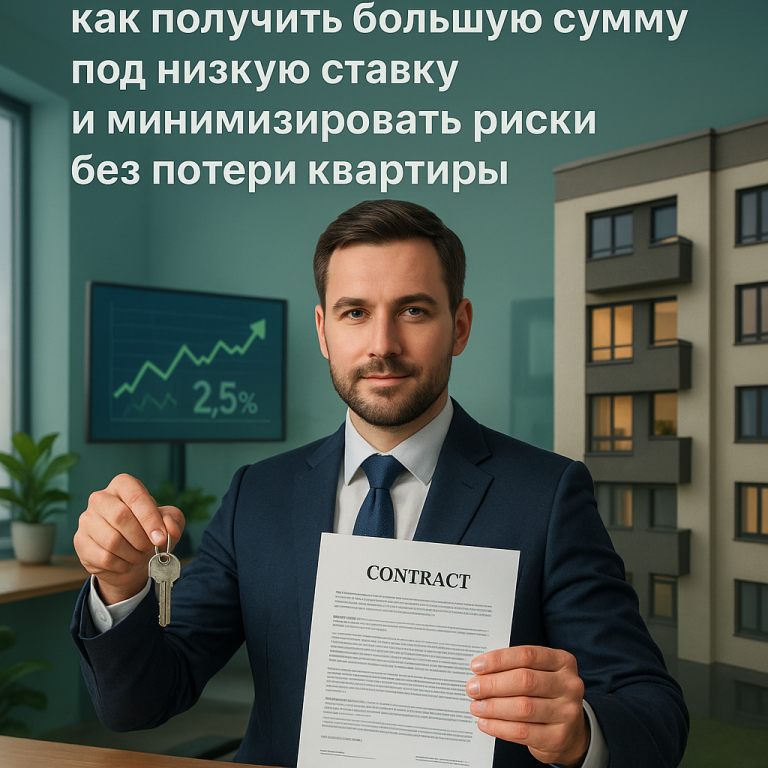 Кредит под залог недвижимости: как получить большую сумму под низкую ставку и минимизировать риски без потери квартиры